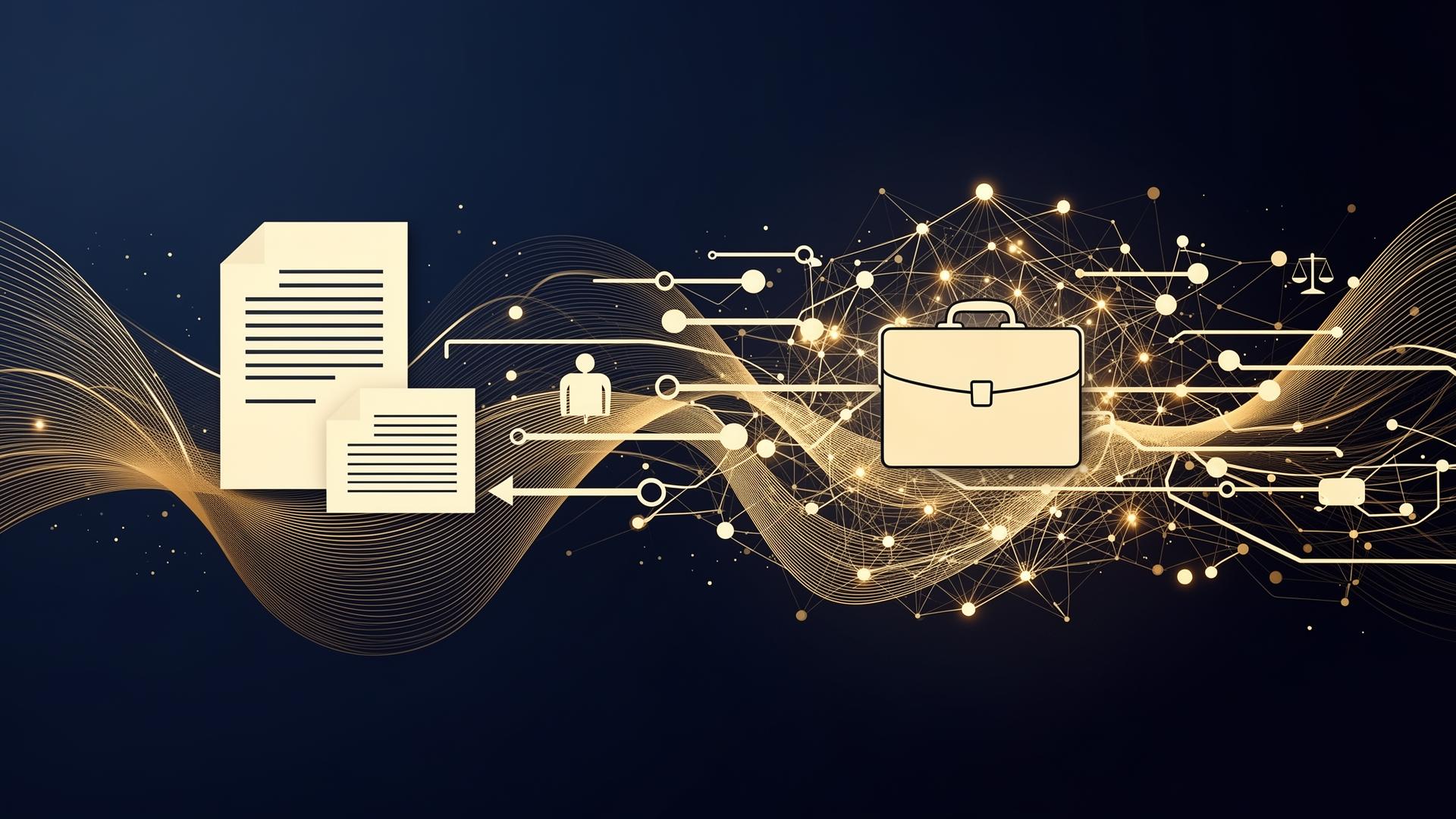 Professional services automation visualization showing AI-powered workflows