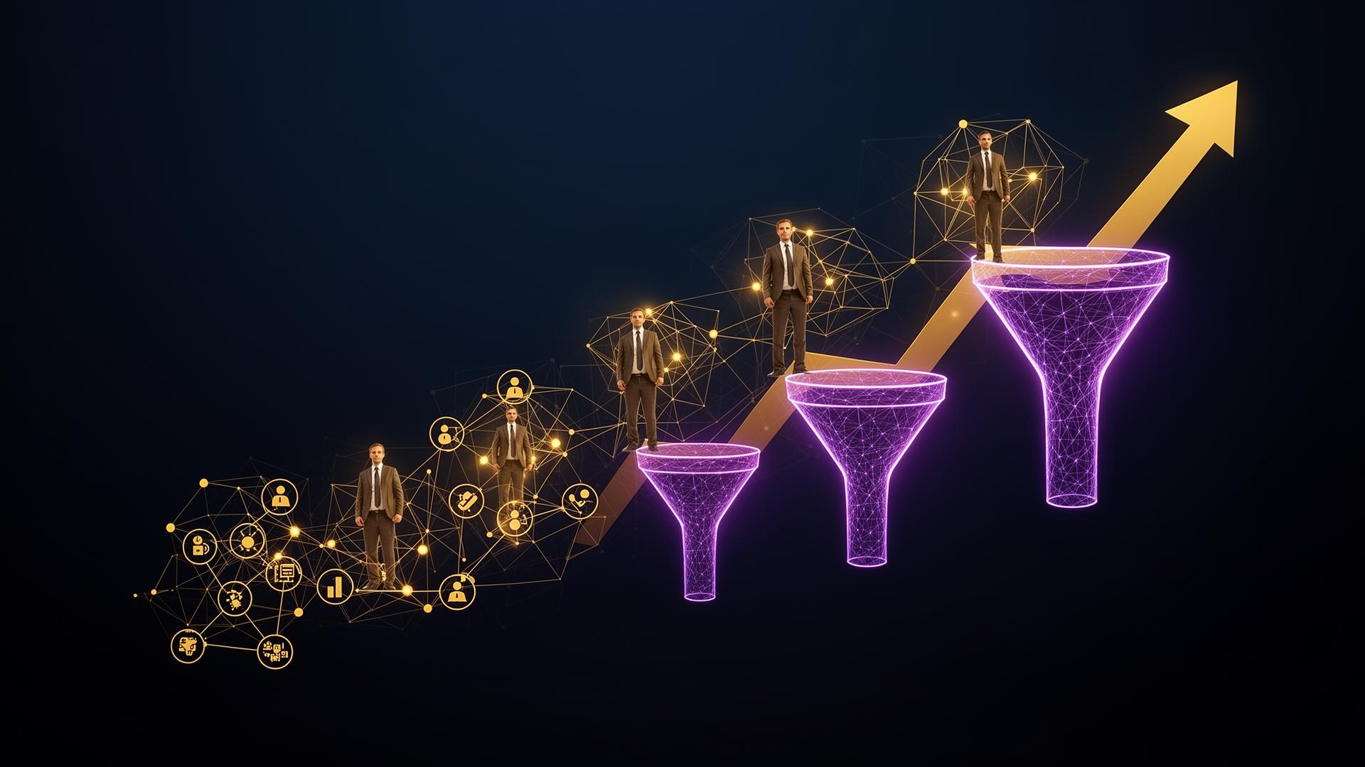 AI-powered sales automation dashboard showing automated prospecting workflows